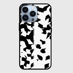 Чехол для iPhone 13 Pro Черно-белый камуфляж, цвет: 3D-черный