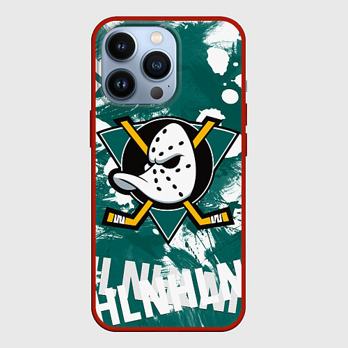 Чехол iPhone 13 Pro Анахайм Дакс Anaheim Ducks / 3D-Красный – фото 1