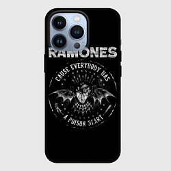 Чехол для iPhone 13 Pro Сердце Рамонс, цвет: 3D-черный