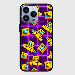 Чехол для iPhone 13 Pro Geometry Dash: Violet Space, цвет: 3D-черный