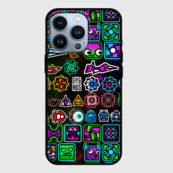 Чехол для iPhone 13 Pro Geometry Dash: Heroes, цвет: 3D-черный