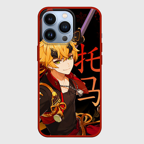 Чехол iPhone 13 Pro Genshin Impact - Тома / 3D-Красный – фото 1