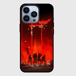 Чехол для iPhone 13 Pro GHOST OF TSUSHIMA САМУРИ В ОГНЕ, цвет: 3D-черный