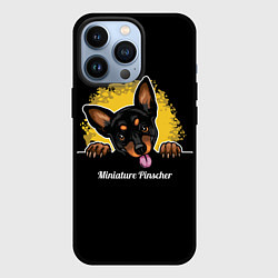 Чехол для iPhone 13 Pro Пинчер Miniature Pinscher, цвет: 3D-черный