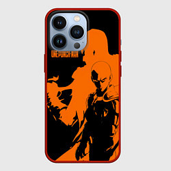 Чехол для iPhone 13 Pro Сайтама образ в силуэте One Punch-Man, цвет: 3D-красный