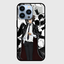 Чехол для iPhone 13 Pro Дазай Осаму на фоне манги, цвет: 3D-черный