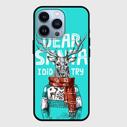Чехол для iPhone 13 Pro Олень в свитере с оленями, цвет: 3D-черный