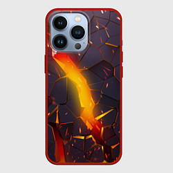 Чехол для iPhone 13 Pro ТРЕХМЕРНЫЕ ИСКРЫ 3D ПЛИТЫ 3D ИСКРЫ, цвет: 3D-красный