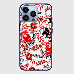 Чехол для iPhone 13 Pro Русская национальная роспись, цвет: 3D-тёмно-синий