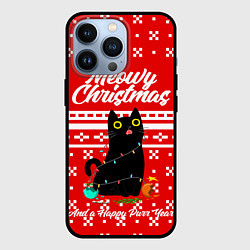 Чехол для iPhone 13 Pro MEOW CHRISTMAS, цвет: 3D-черный