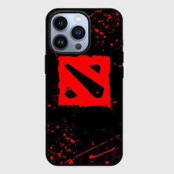 Чехол для iPhone 13 Pro DOTA 2 БРЫЗГИ КРАСОК ДОТА 2 ЛОГО, цвет: 3D-черный