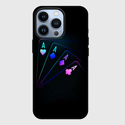 Чехол для iPhone 13 Pro НЕОНОВЫЕ КАРТЫ NEON, цвет: 3D-черный