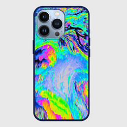 Чехол для iPhone 13 Pro ААА яркий узор, цвет: 3D-тёмно-синий
