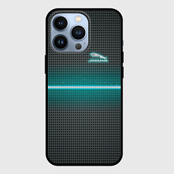 Чехол для iPhone 13 Pro Jaguar blue neon theme, цвет: 3D-черный