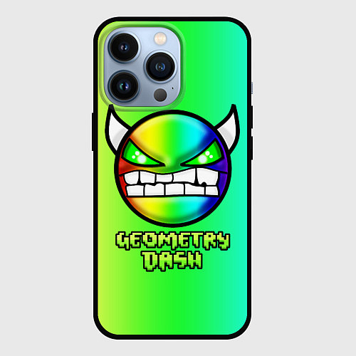 Чехол iPhone 13 Pro Geometry Dash / 3D-Черный – фото 1