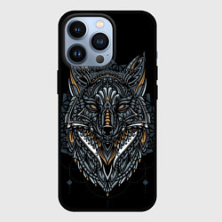 Чехол для iPhone 13 Pro ЭТНИЧЕСКАЯ ЛИСА FOX ABSTRACT, цвет: 3D-черный