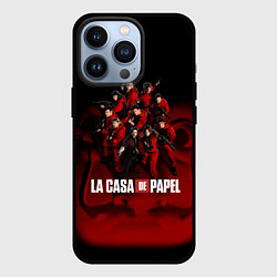 Чехол для iPhone 13 Pro ГЕРОИ СЕРИАЛА БУМАЖНЫЙ ДОМ - LA CASA DE PAPEL, цвет: 3D-черный