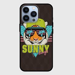 Чехол для iPhone 13 Pro Солнечный тигр, цвет: 3D-черный
