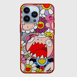 Чехол для iPhone 13 Pro Takashi Murakami кричащий арт, цвет: 3D-красный