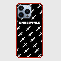 Чехол для iPhone 13 Pro UNDERTALE LOGO СРАЖЕНИЕ, МЕЧИ, цвет: 3D-красный