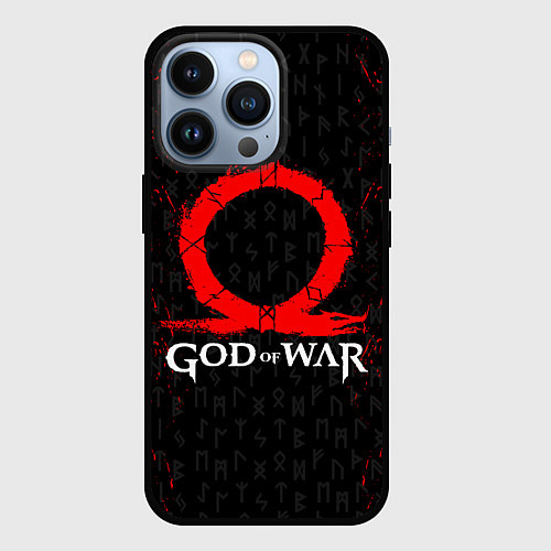 Чехол iPhone 13 Pro GOD OF WAR КРАТОС ЛОГО / 3D-Черный – фото 1