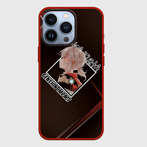 Чехол iPhone 13 Pro Кадзуха Kazuha Kaedehara, Genshin Impact / 3D-Красный – фото 1