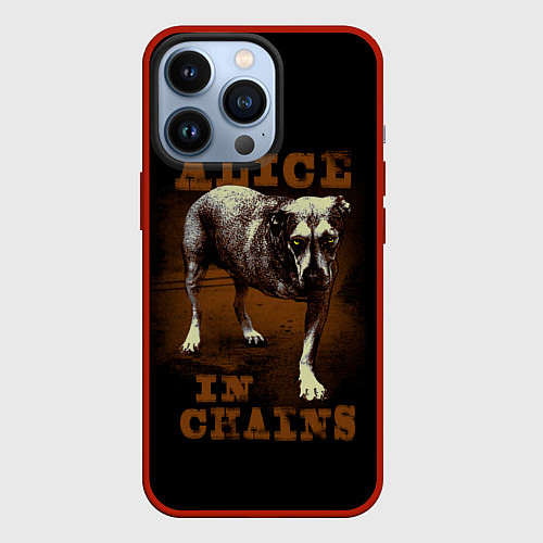 Чехол iPhone 13 Pro Alice in chains Dog / 3D-Красный – фото 1