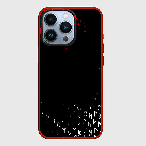 Чехол iPhone 13 Pro КРАСНО БЕЛЫЕ РУНЫ / 3D-Красный – фото 1