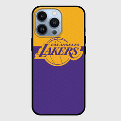 Чехол для iPhone 13 Pro LAKERS LINE HEXAGON SPORT, цвет: 3D-черный