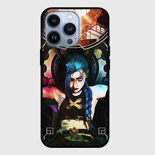 Чехол iPhone 13 Pro ARCANE JINX ОБЛОЖКА LEAGUE OF LEGENDS / 3D-Черный – фото 1