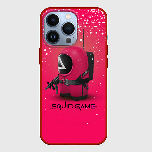 Чехол iPhone 13 Pro Among Us x Squid Game / 3D-Красный – фото 1