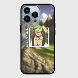 Чехол для iPhone 13 Pro Ван-Пис One Piece, Зоро Ророноа Zoro Roronoa, цвет: 3D-черный