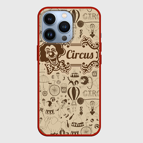 Чехол iPhone 13 Pro Цирк винтажный / 3D-Красный – фото 1