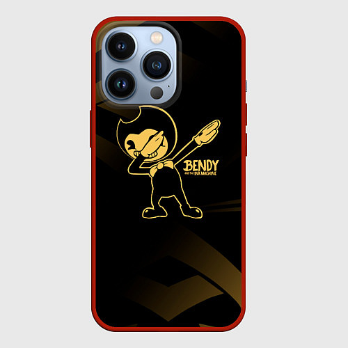 Чехол iPhone 13 Pro Bendy and the ink machine золотистый / 3D-Красный – фото 1