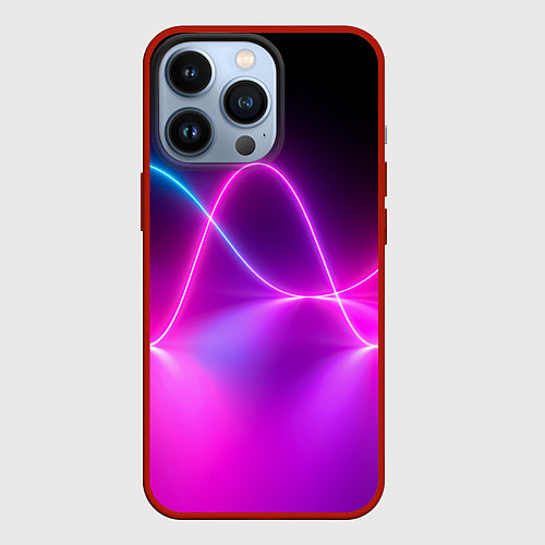 Чехол iPhone 13 Pro Лучи света pink theme / 3D-Красный – фото 1