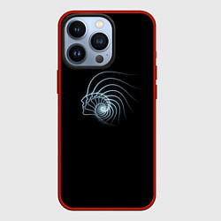 Чехол для iPhone 13 Pro Геометрия Души blue theme, цвет: 3D-красный