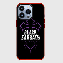 Чехол для iPhone 13 Pro Black Sabbat Cross, цвет: 3D-красный