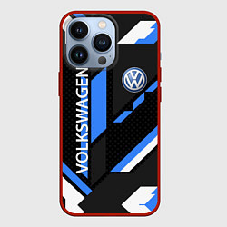 Чехол для iPhone 13 Pro VOLKSWAGEN GEOMETRY SPORT, цвет: 3D-красный