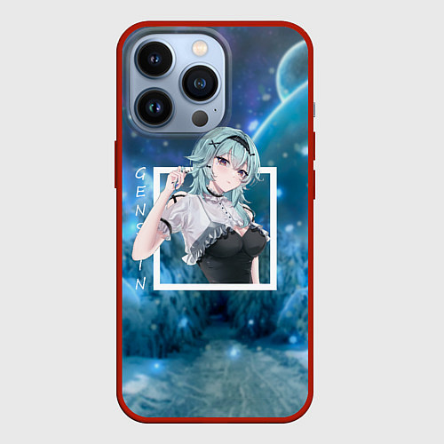 Чехол iPhone 13 Pro Эола Eula, Genshin Impact Геншин импакт / 3D-Красный – фото 1
