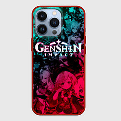 Чехол для iPhone 13 Pro GENSHIN IMPACT NEON HEROES ГЕНШИН ИМПАКТ НЕОН ГЕРО, цвет: 3D-красный