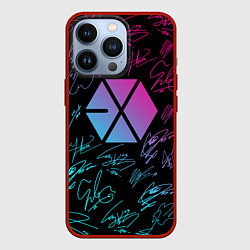 Чехол для iPhone 13 Pro EXO BAND НЕОНОВЫЕ АВТОГРАФЫ, цвет: 3D-красный