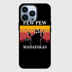 Чехол для iPhone 13 Pro Madafakas! PEW PEW, цвет: 3D-черный