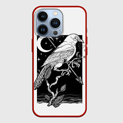 Чехол для iPhone 13 Pro Оккультный Ворон, цвет: 3D-красный