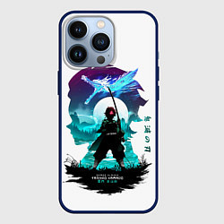 Чехол для iPhone 13 Pro Танджиро Камадо Клинок рассекающий демонов, цвет: 3D-тёмно-синий