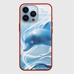 Чехол для iPhone 13 Pro Дельфин в лазурном океане, цвет: 3D-красный