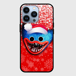 Чехол для iPhone 13 Pro POPPY PLAYTIME ХАГИ ВАГИ НОВОГОДНИЙ, СНЕЖИНКИ, цвет: 3D-черный