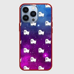 Чехол для iPhone 13 Pro UNDERTALE DOGS PATTERN SPACE, цвет: 3D-красный