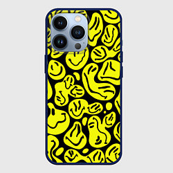 Чехол для iPhone 13 Pro The Смайлики, цвет: 3D-тёмно-синий