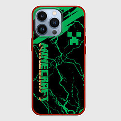 Чехол для iPhone 13 Pro Minecraft нуб, цвет: 3D-красный