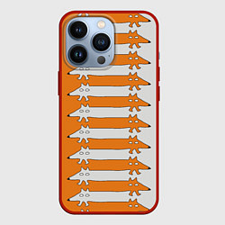 Чехол для iPhone 13 Pro Лисицы Foxes, цвет: 3D-красный